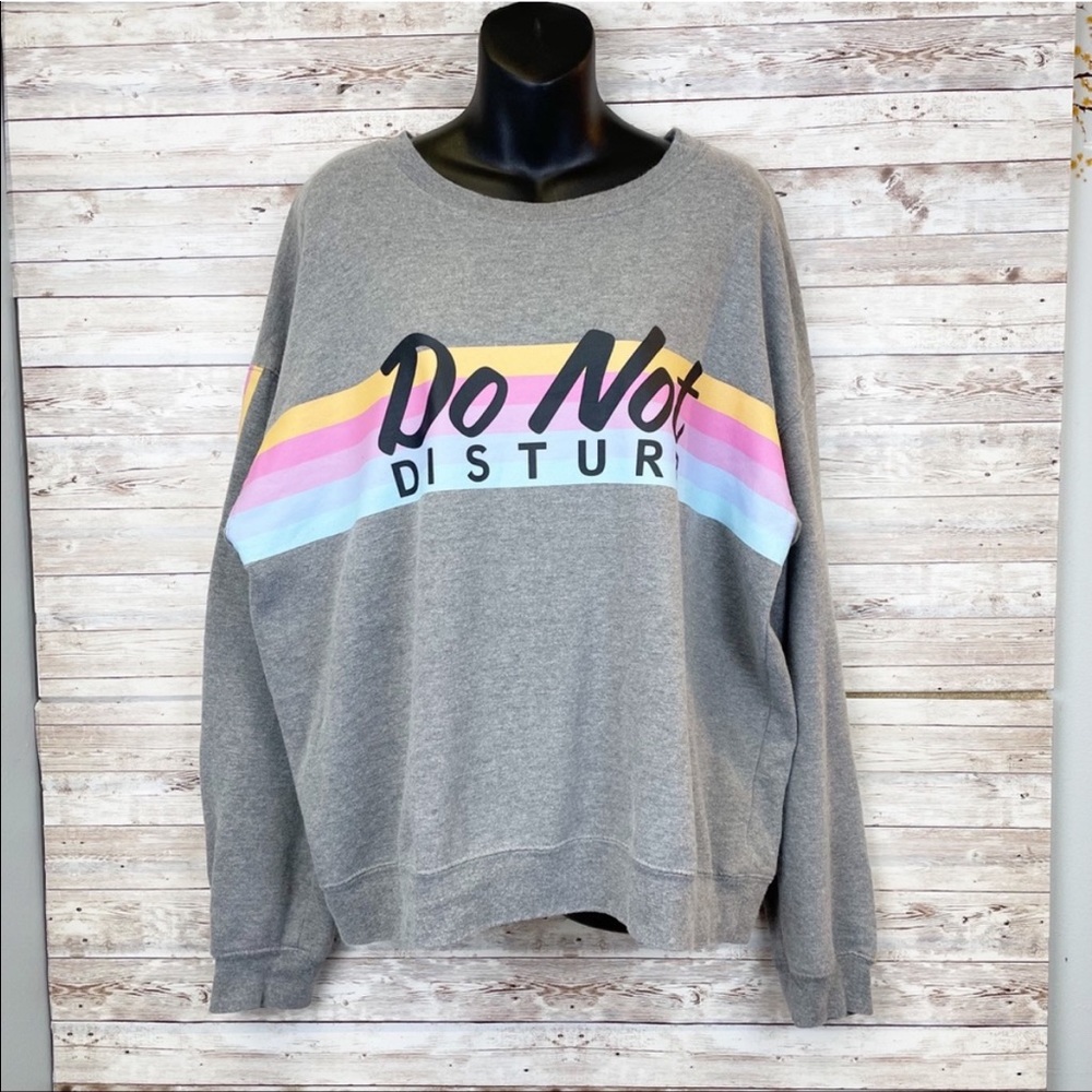 Wound Up Oversized Cozy Pullover Sweatshirt Do Not Disturb XXL